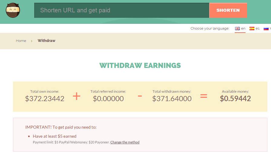 url-shorten-earn money-online-payment-proof